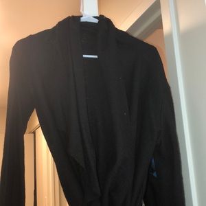 Brand 525 size small black wrap long sweater/belt